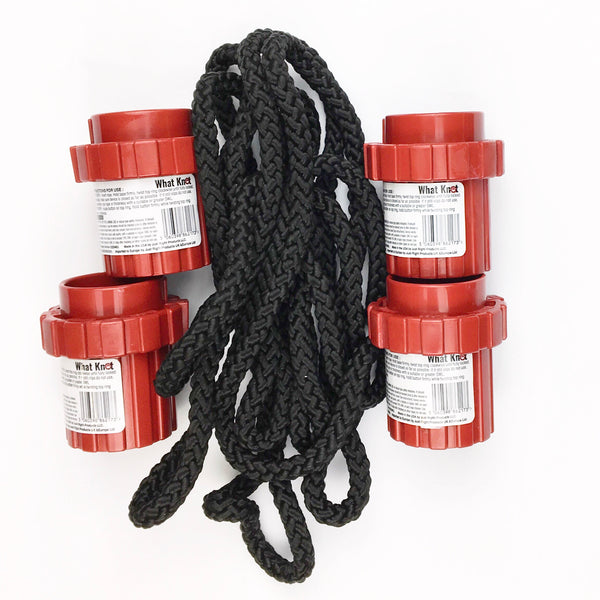 Pack of 4 What Knots and 7 mtrs of Black Rope.